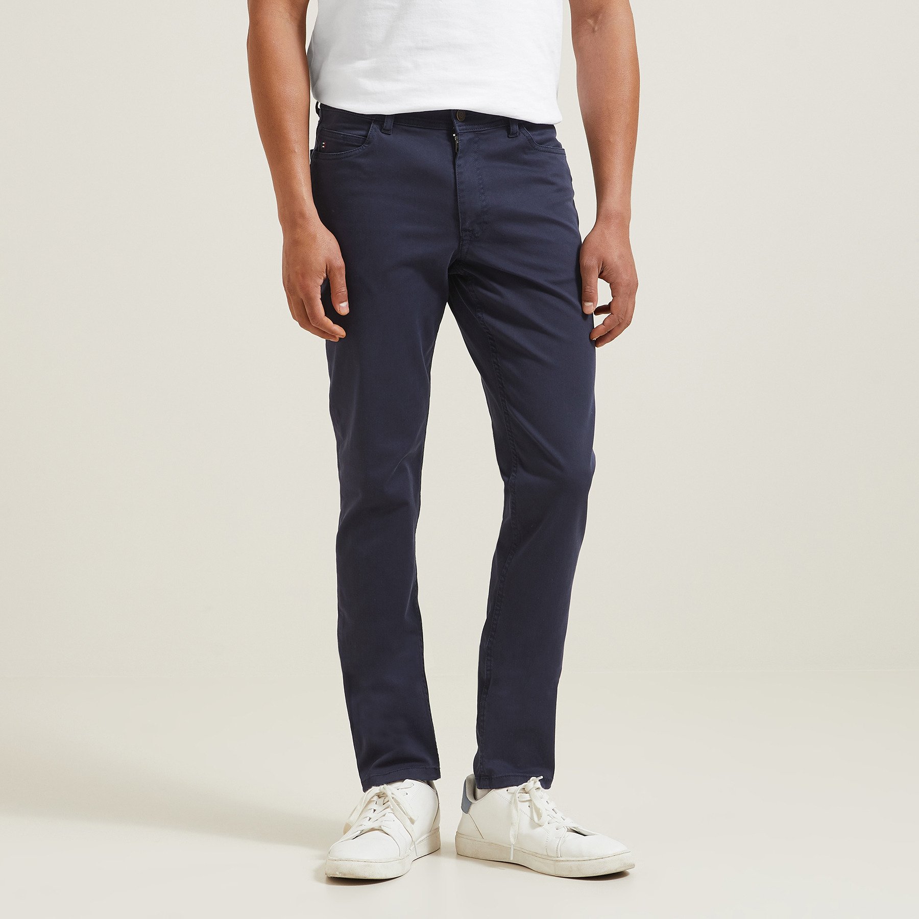 Pantalon 5 poches Made in France Bleu 36 97% Coton, 3% Elasthanne Homme