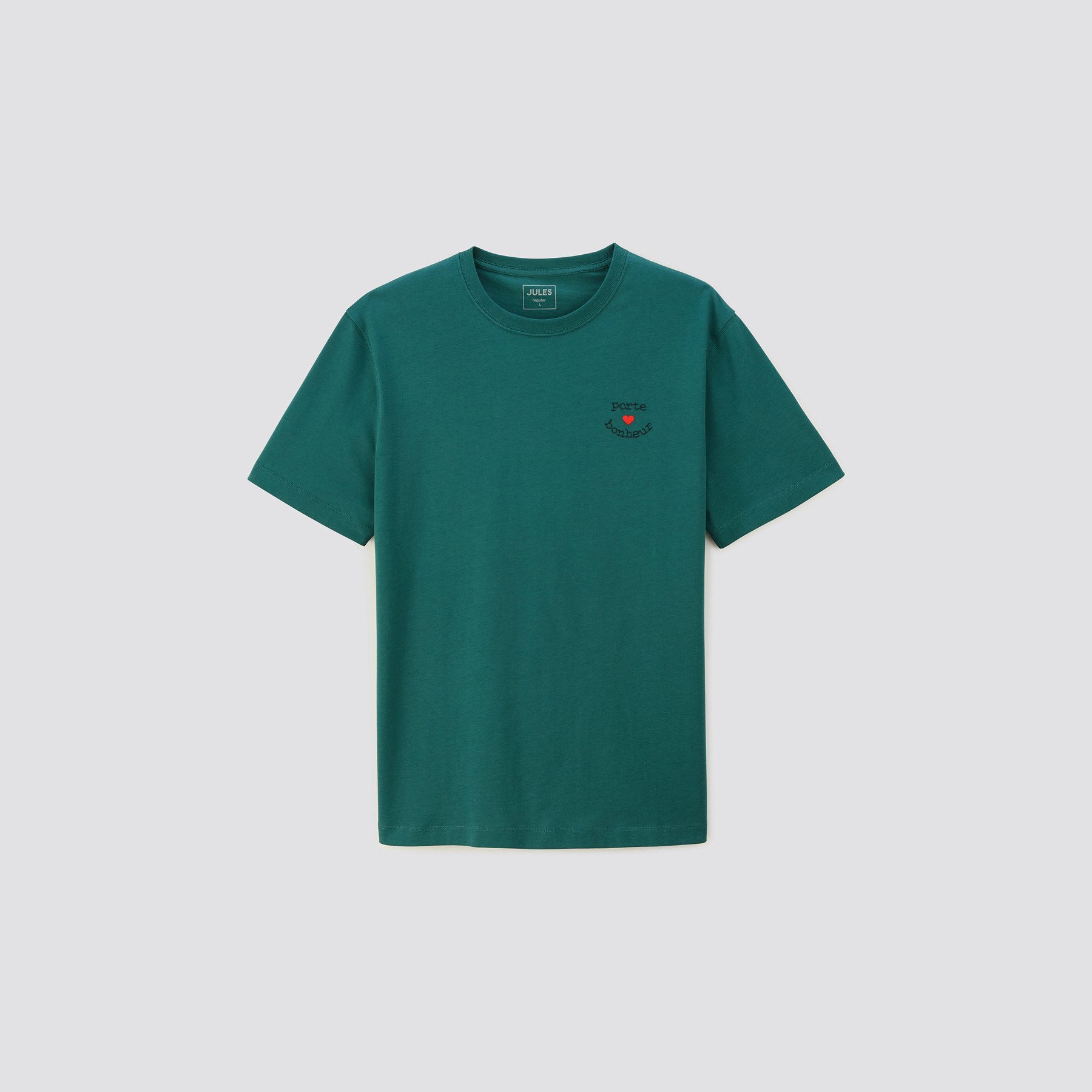 Tee shirt avec broderie poitrine Vert XS 100% Coton Homme Jules