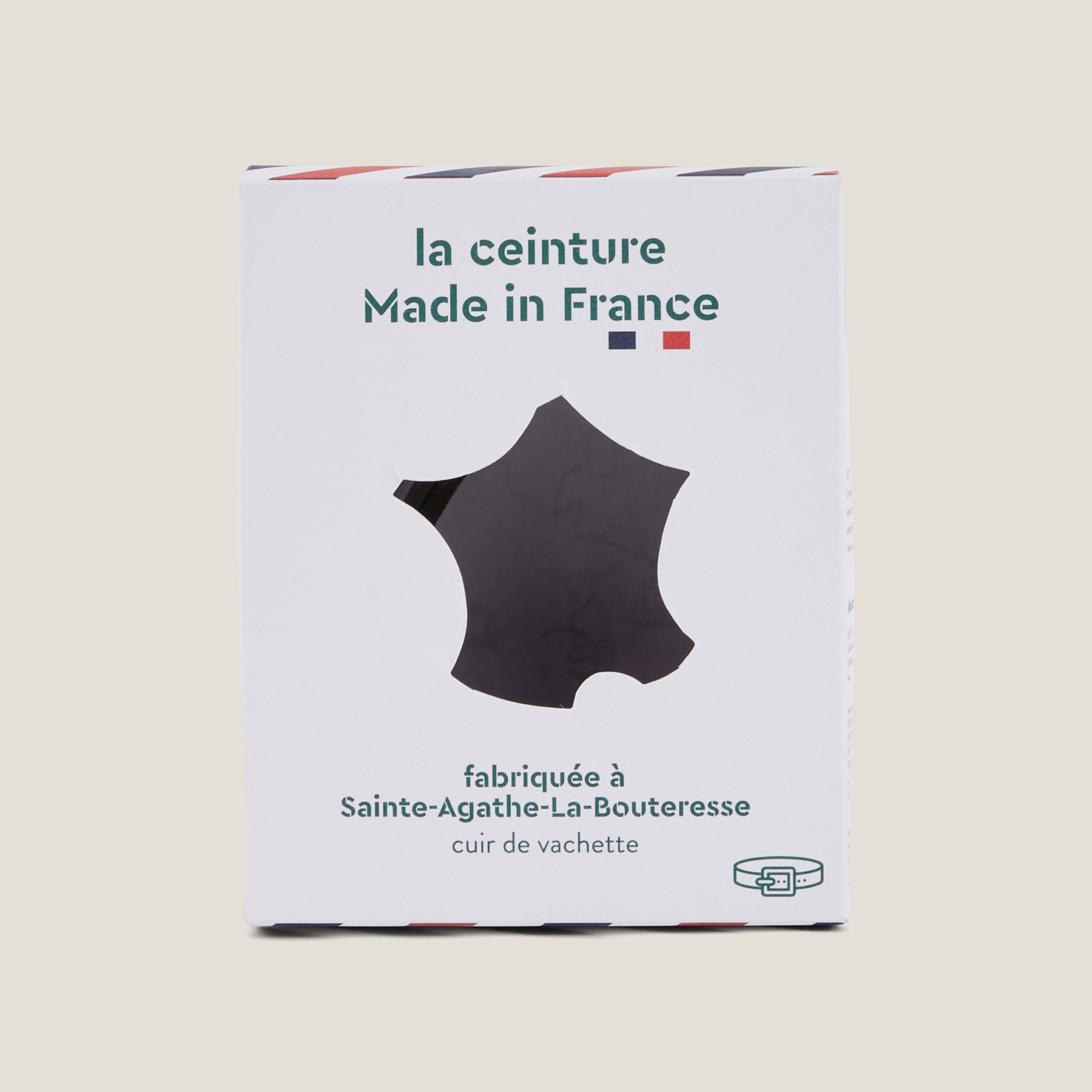 Ceinture en cuir Made in France Noir 36/38 100% Cuir de vachette Homme