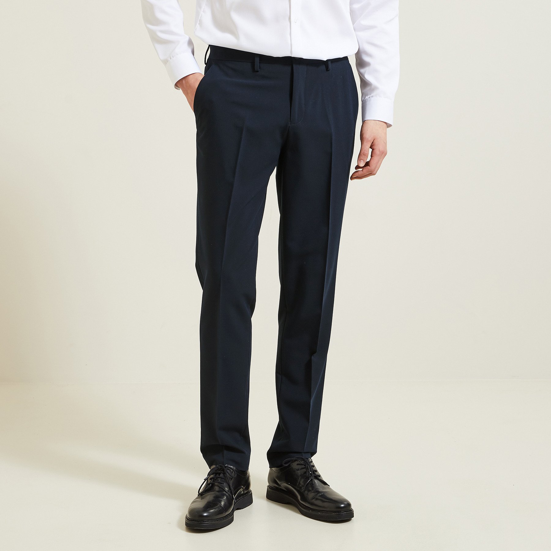 Pantalon de costume confort Bleu 34 72% Polyester, 24% Viscose, 4% Elasthanne Homme