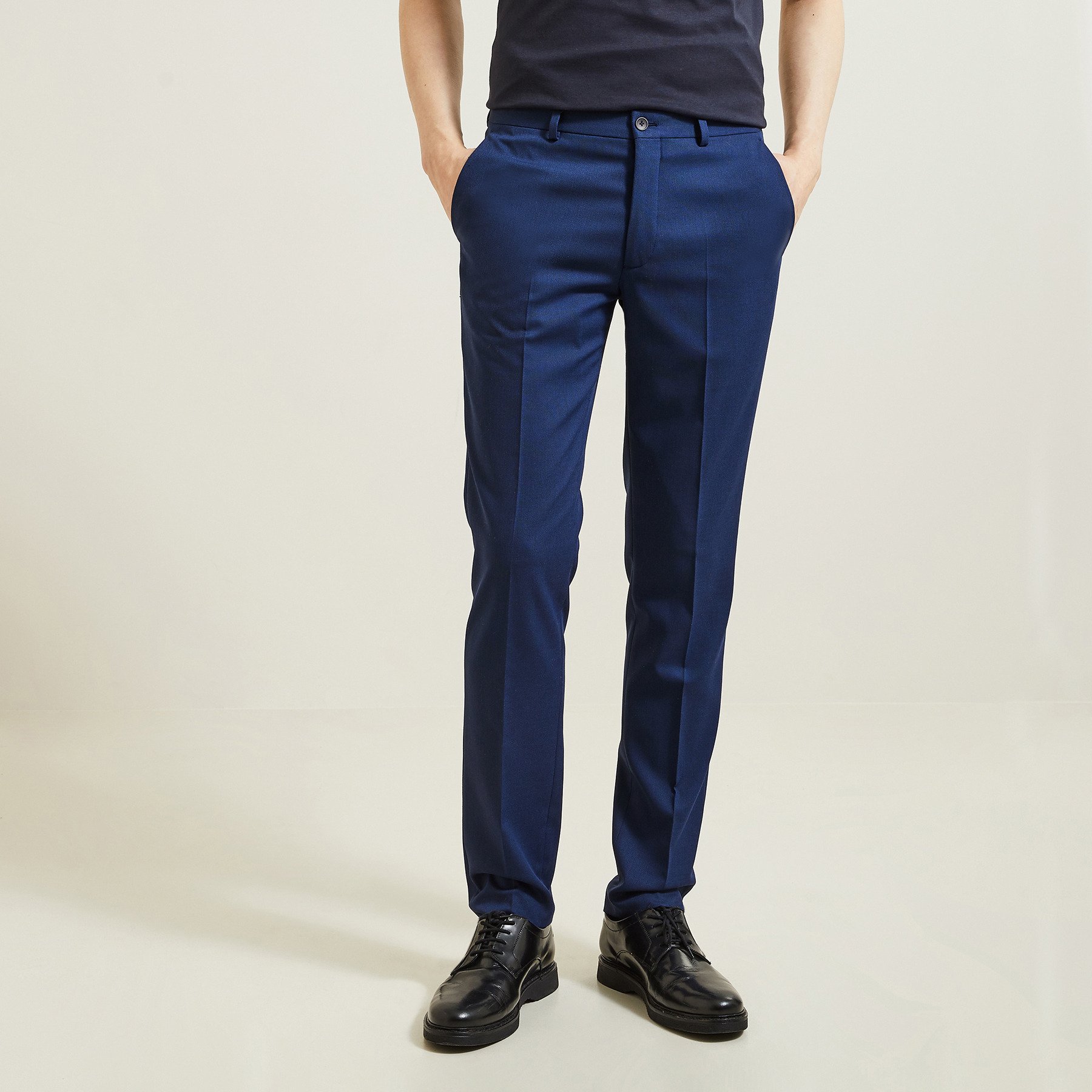 Pantalon de costume slim bi-ton Bleu 36 72% Polyester, 27% Laine, 1% Elasthanne Homme
