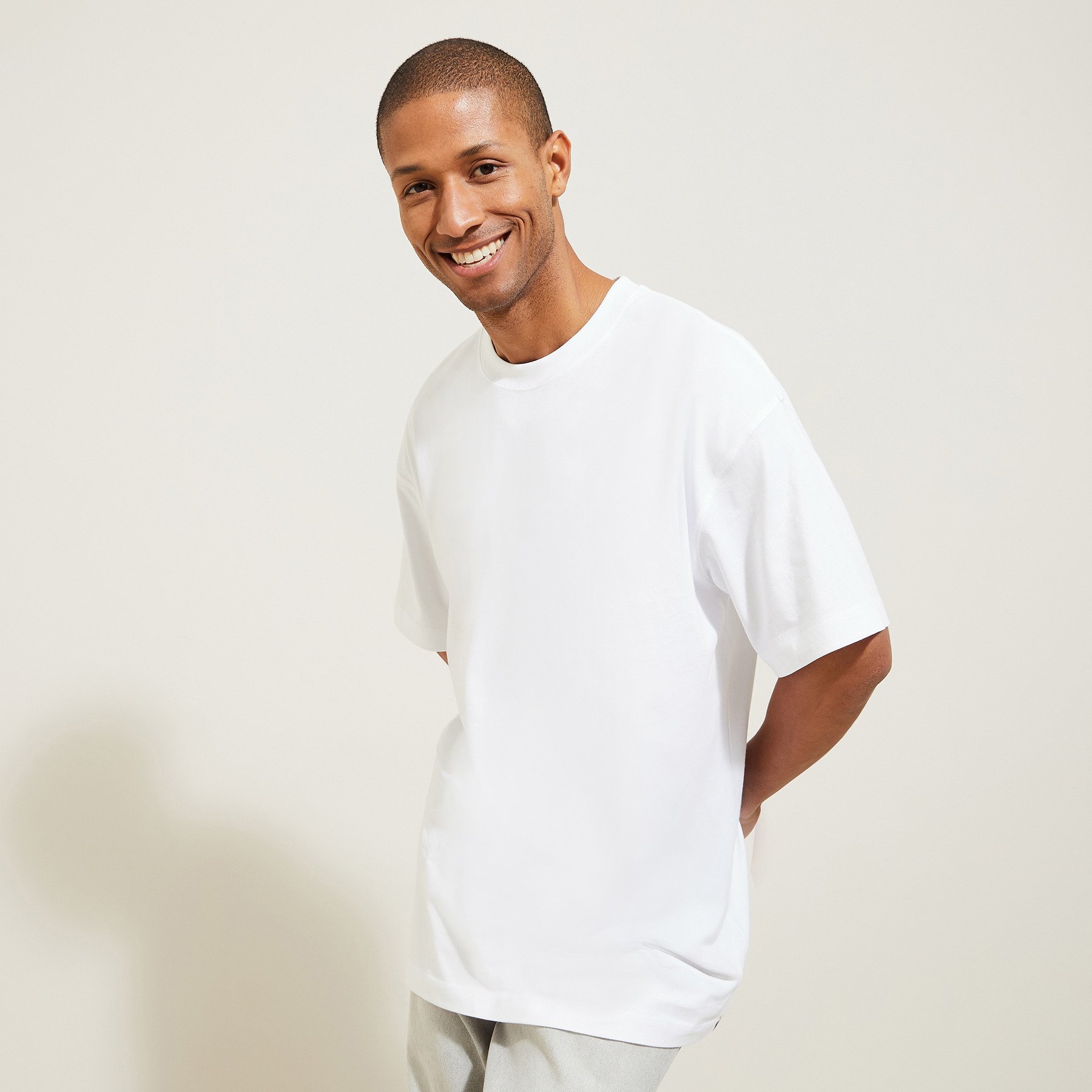 Tee shirt oversize uni Blanc XS 100% Coton Homme