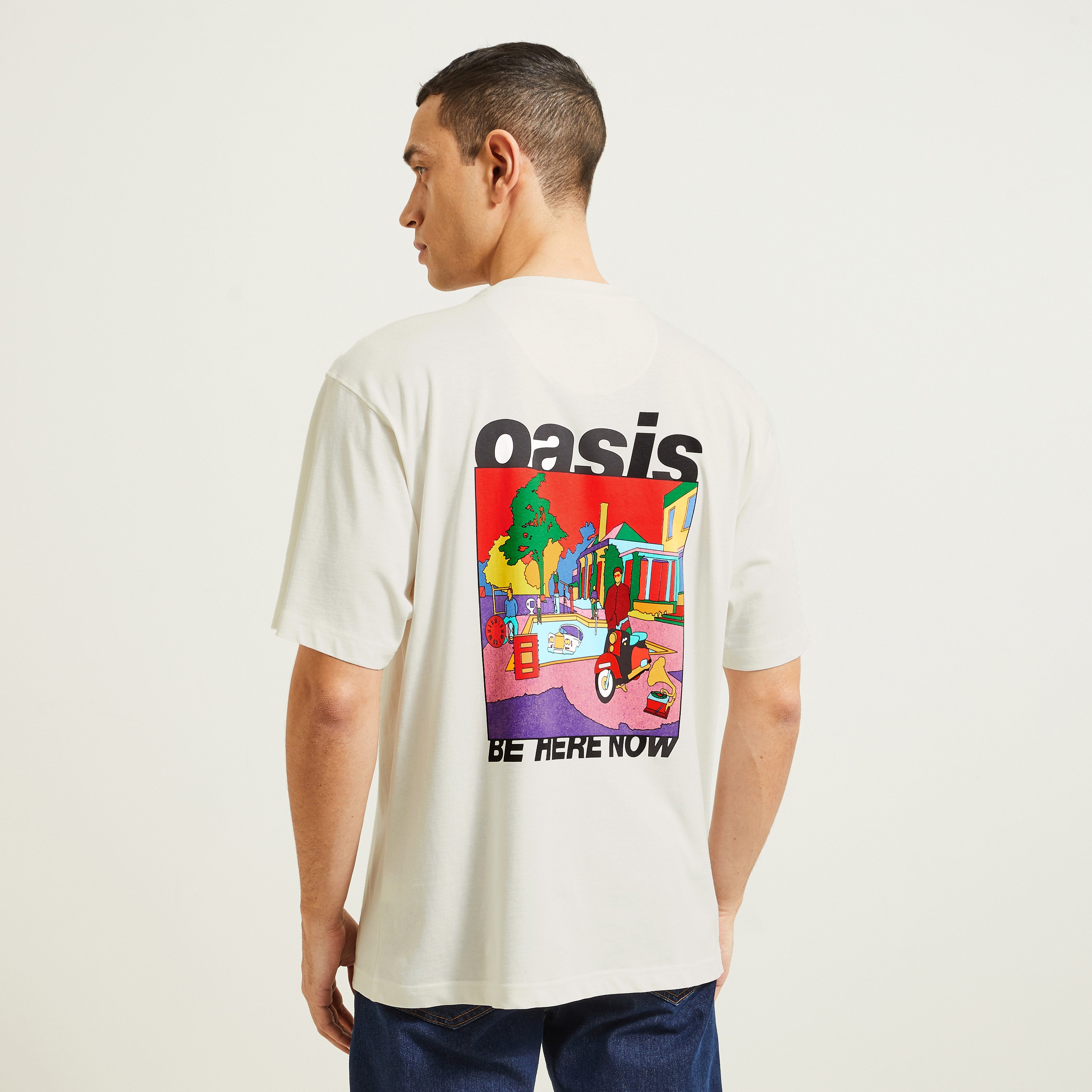 Tee-shirt licence Oasis Ecru S 100% Coton Homme