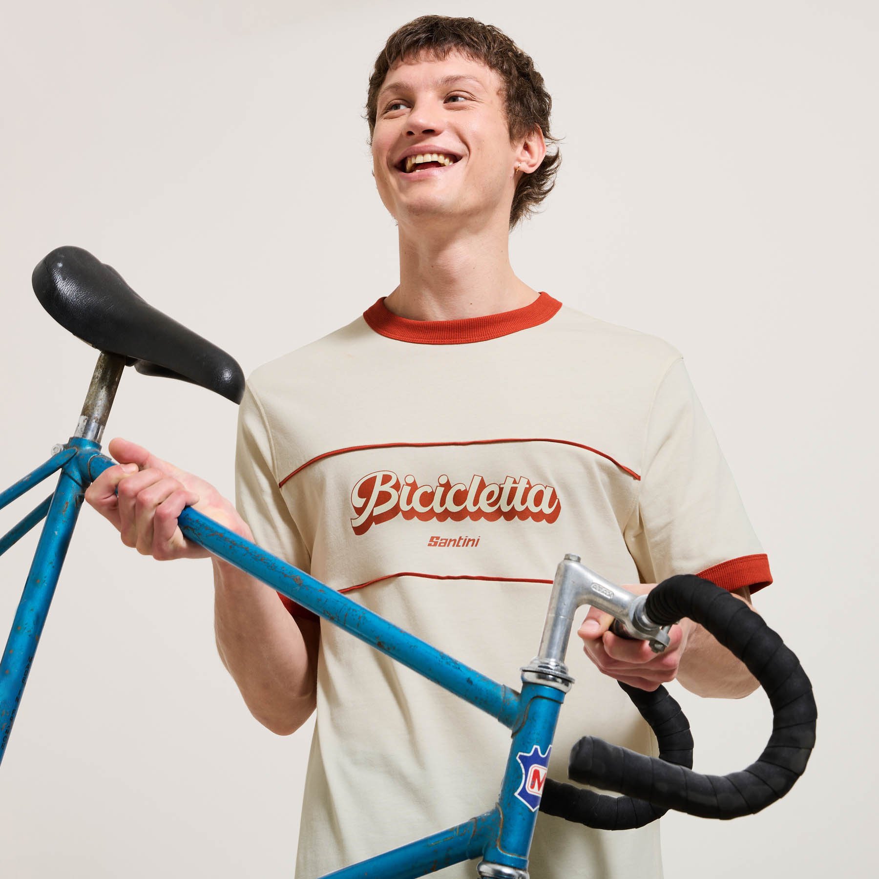 Tee shirt imprimé Bicicletta Jules x Santini Ecru XS 100% Coton Homme