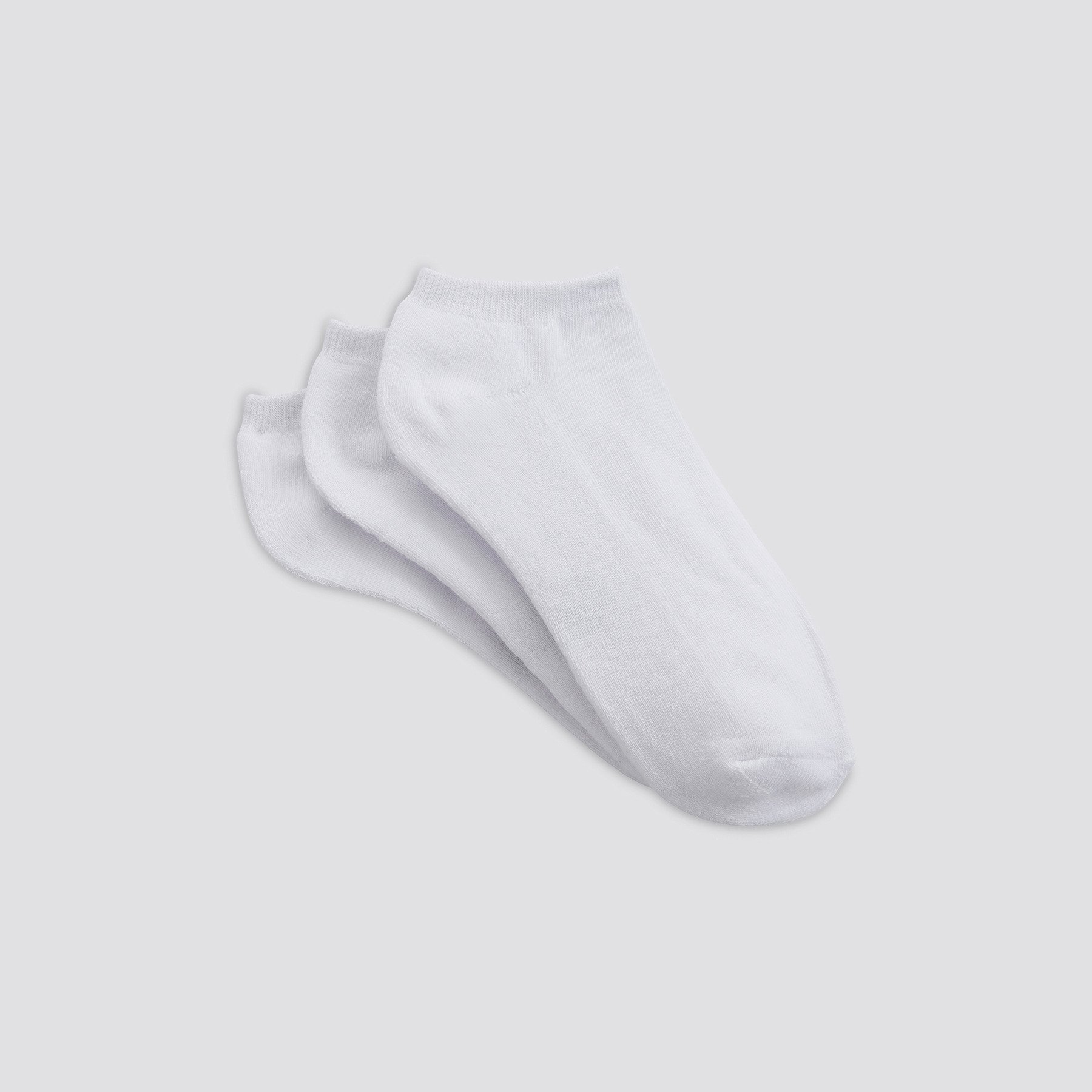 Lot de 3 paires de chaussettes unies Blanc 39/42 82% Coton, 16% Polyester, 2% Elasthanne Homme