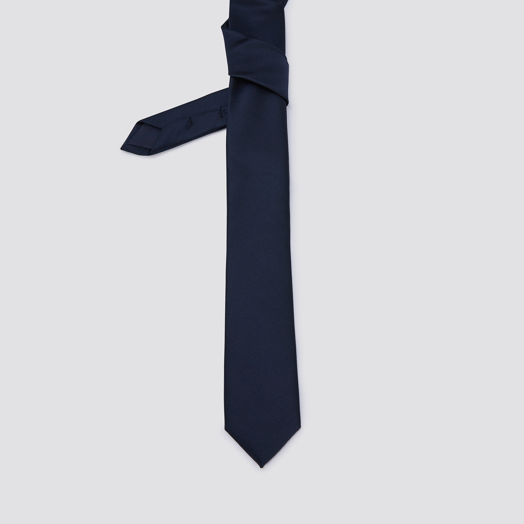 Cravate fine unie Bleu T.U. 100% Polyester Homme