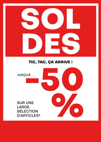 Soldes Jusqu'à -50% sur une large sélection d'articles*