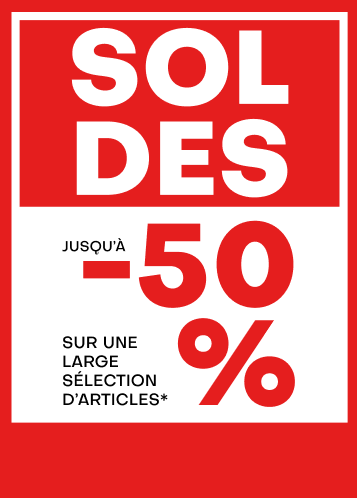 Soldes Jusqu'à -50% sur une large sélection d'articles*